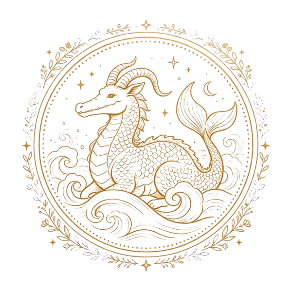 Makara (Capricorn) medallion illustration