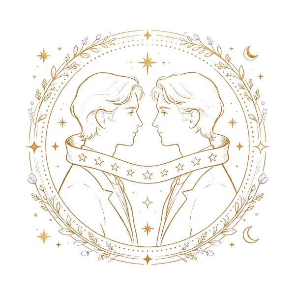 Mithuna (Gemini) medallion illustration