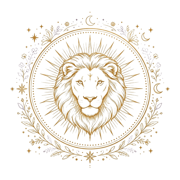 Simha (Leo) medallion illustration